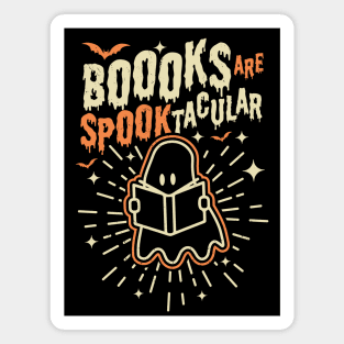 Books Are Spooktacular Teacher Halloween Ghost Book Lover Magnet